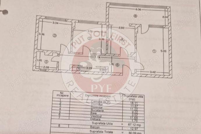 Gorjului | Apartament 3 camere | Decomandat | 80mp |  B11623